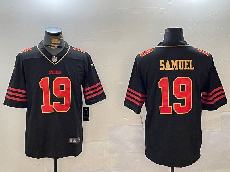 Men San Francisco 49ers #19 Samuel Black Gold 2024 Nike Limited NFL Jersey style 1230
